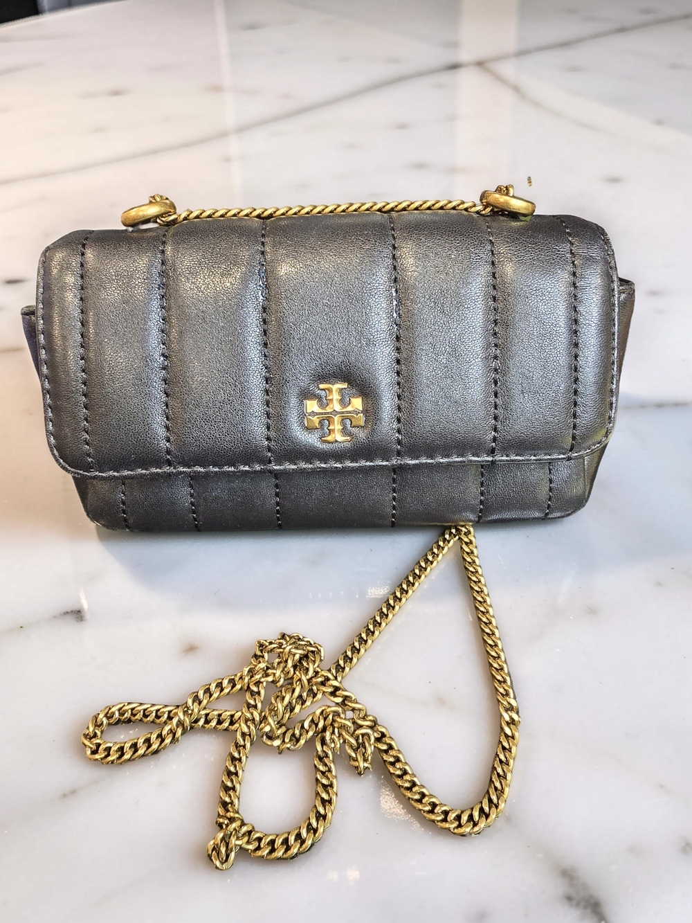 Tory Burch Kira Mini Quilted Leather Crossbody Bag
